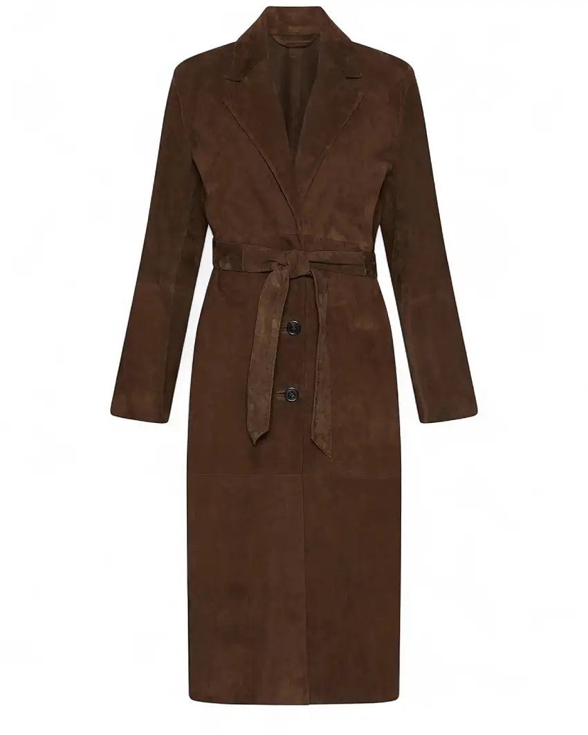 Marella Trench in suede con cintura e rever | Vittorio Citro - Dal 1920
