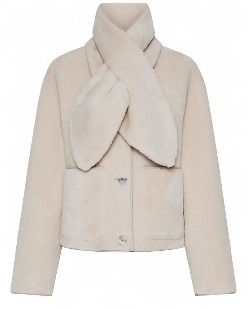 Marella Giacca corta effetto furry con sciarpa removibile | Vittorio Citro - Dal 1920