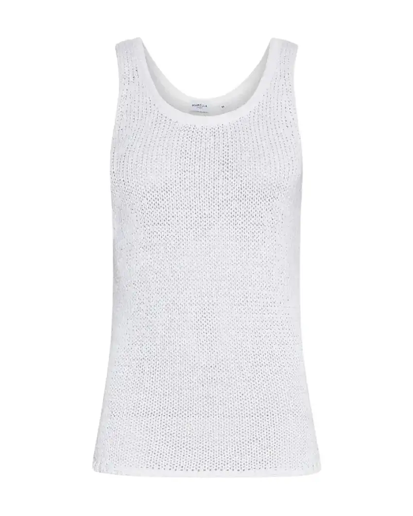 Top in Filato 3D Bianco Ottico - Vestibilità Regolare | Cotone