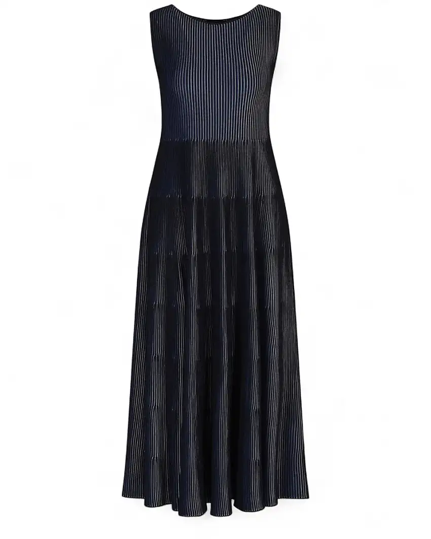 Abito Smanicato Effetto Vanisé – Stile Pulito e Raffinato