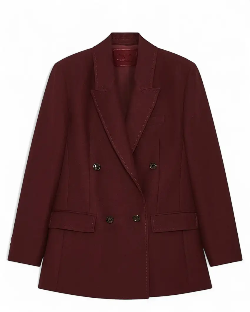 Blazer Oversize Sablé con Rever a Lancia