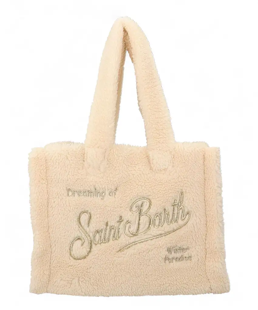 Borsa Vanity Mini Teddy Ecopelliccia con Logo