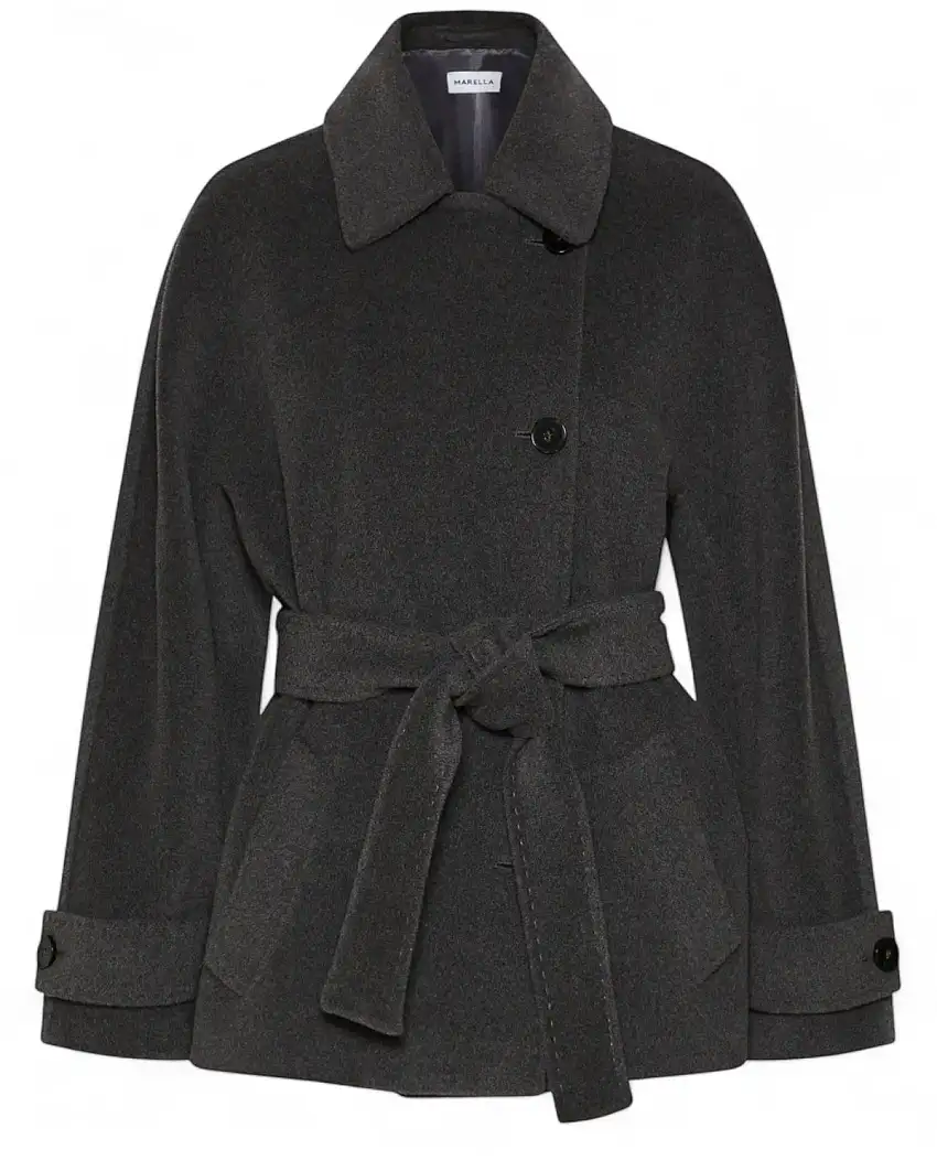 Marella Giaccone in lana con maniche kimono e cintura | Vittorio Citro - Dal 1920