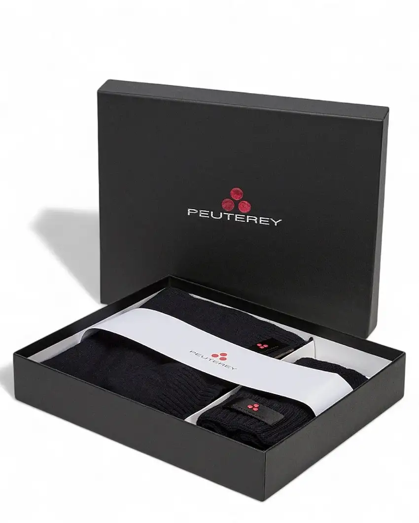 Kit Sciarpa Berretto Misto Cashmere Logo Peuterey