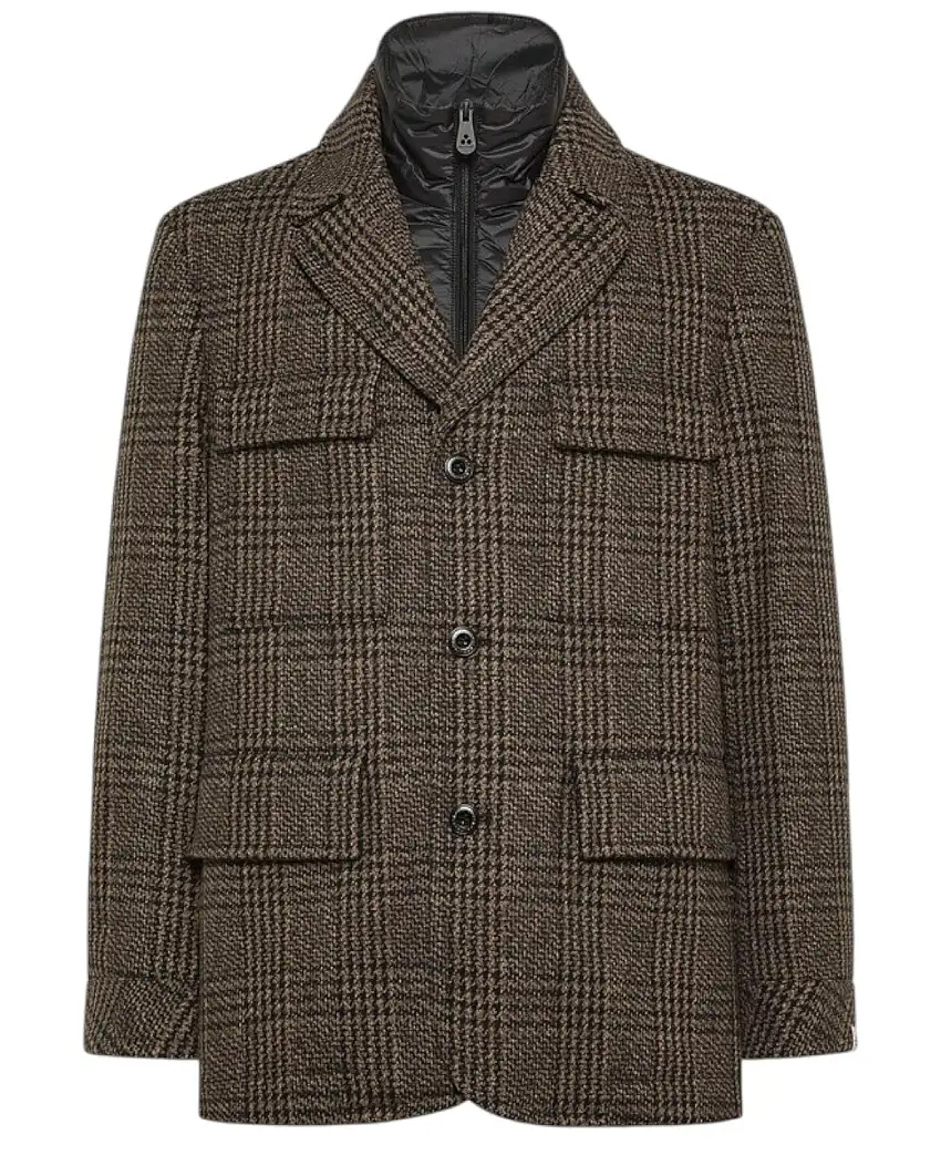 Giacca Peuterey Première in panno check con pettorina removibile