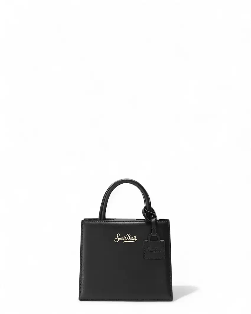 Shop Bag Mini in Pelle Nera – Borsa a Mano Compatta Saint Barth