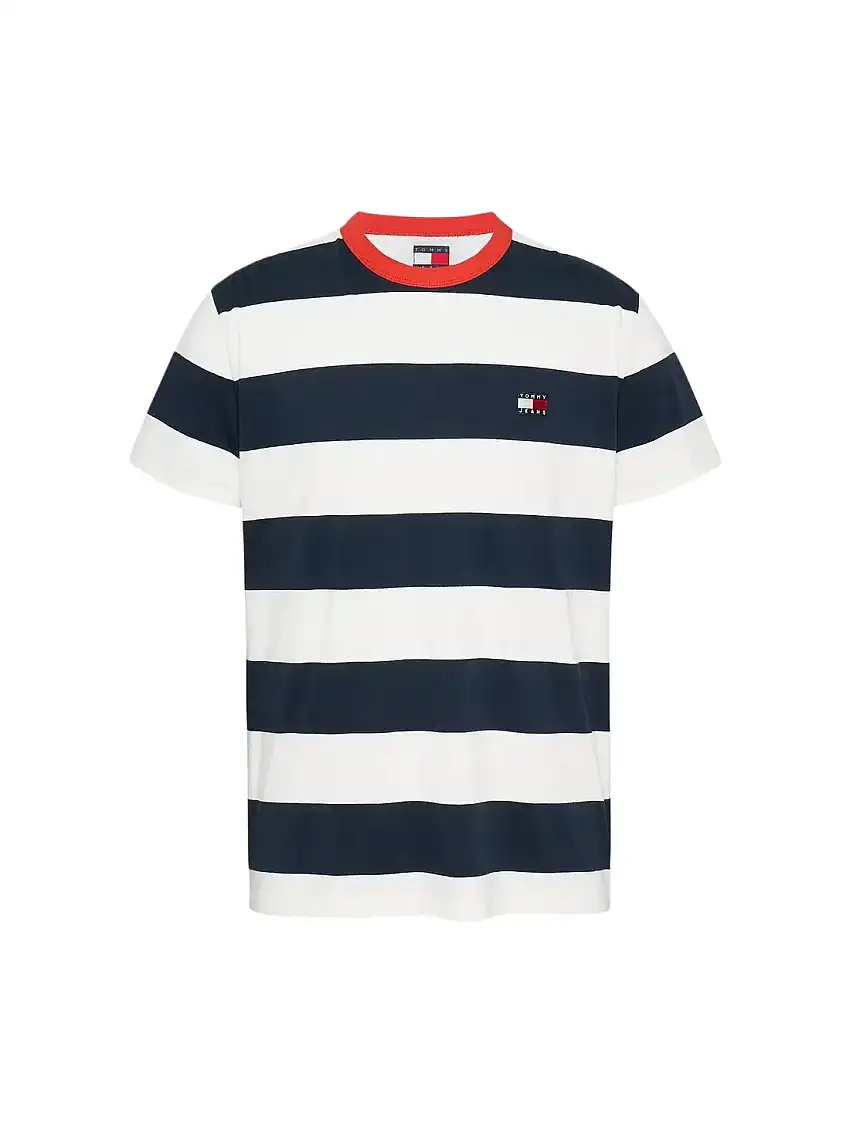 Tommy Hilfiger Men's T-shirt - Striped T-Shirt - Blue