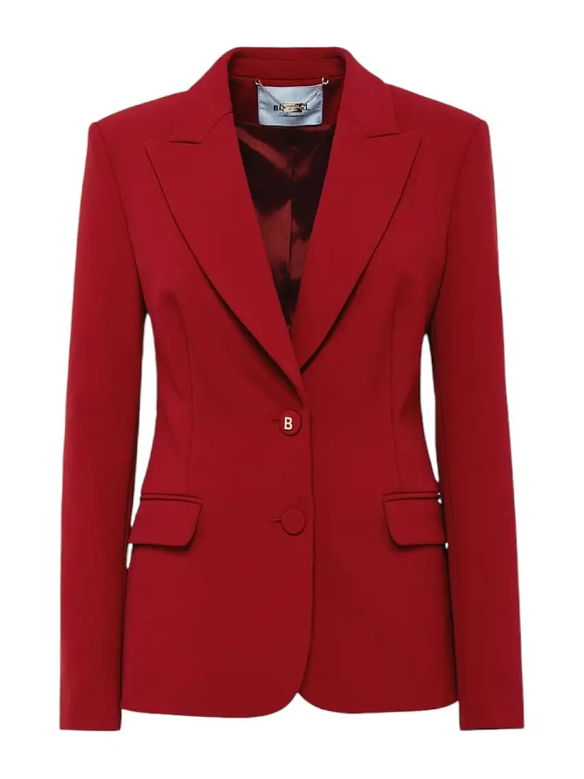 Blugirl Women's Jackets - Stretch Crêpe Blazer Jacket - Red