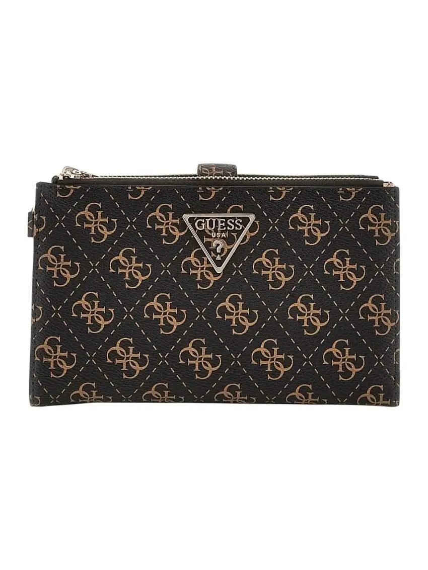 GUESS Women's Wallet LAUREL SLG DBL ZIP ORGANIZER SWQE85 00157 BNL Brown