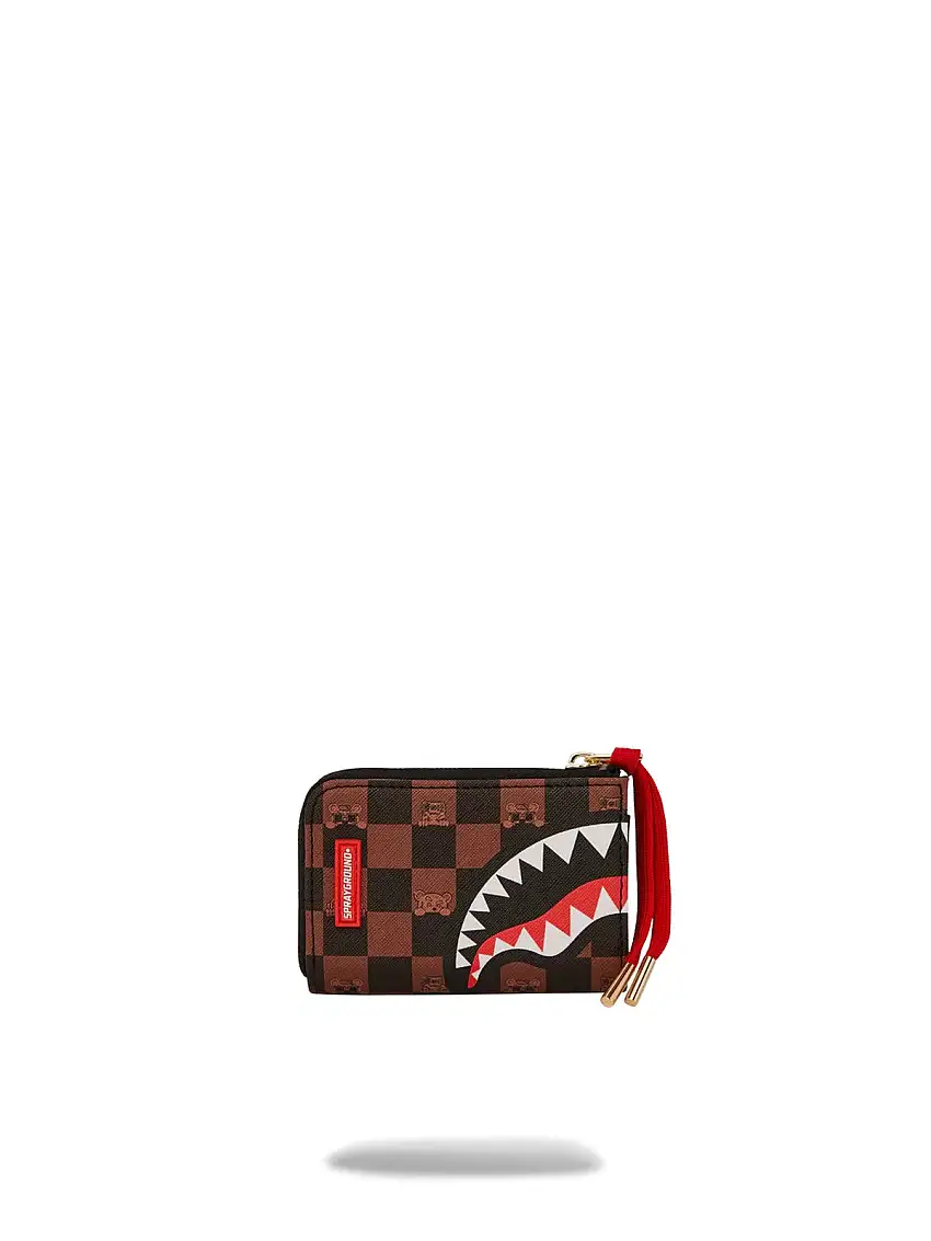 SPRAYGROUND Men's Wallet PEEKING CHARACTER CHECK WALLET 910W7508NSZ Brown