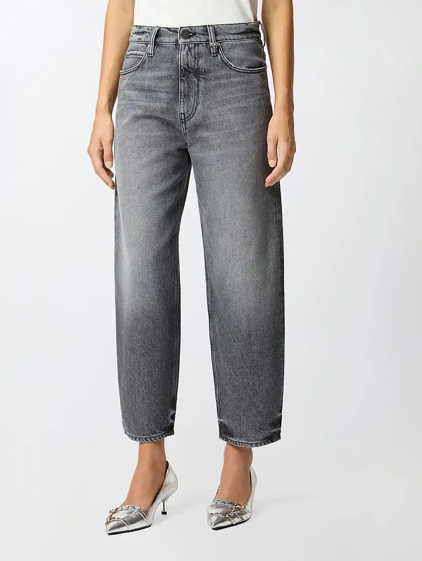 Jeans Balloon Fit con Gamba a Palloncino Grigio