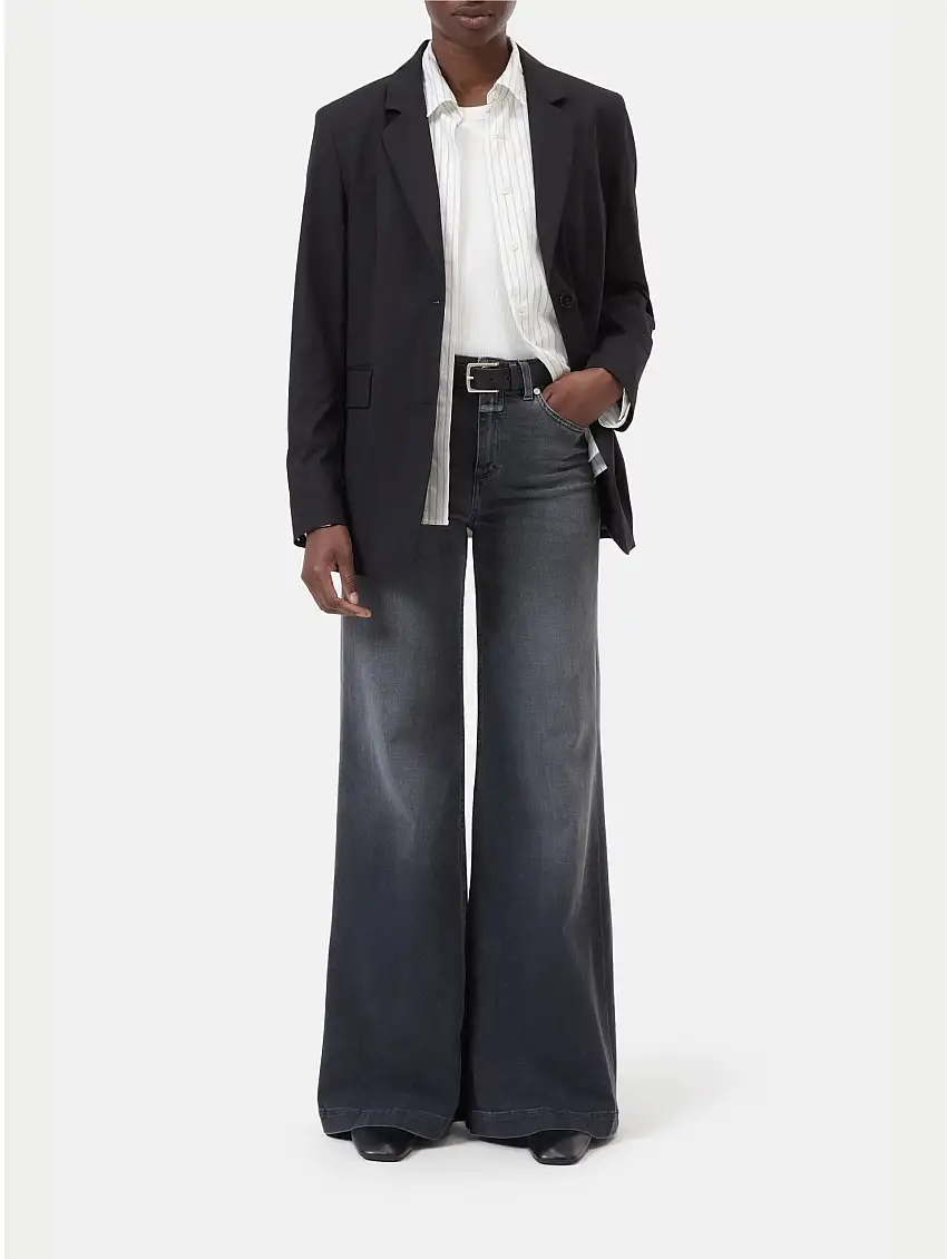 Denim Gamba a Palazzo Grigio Scuro