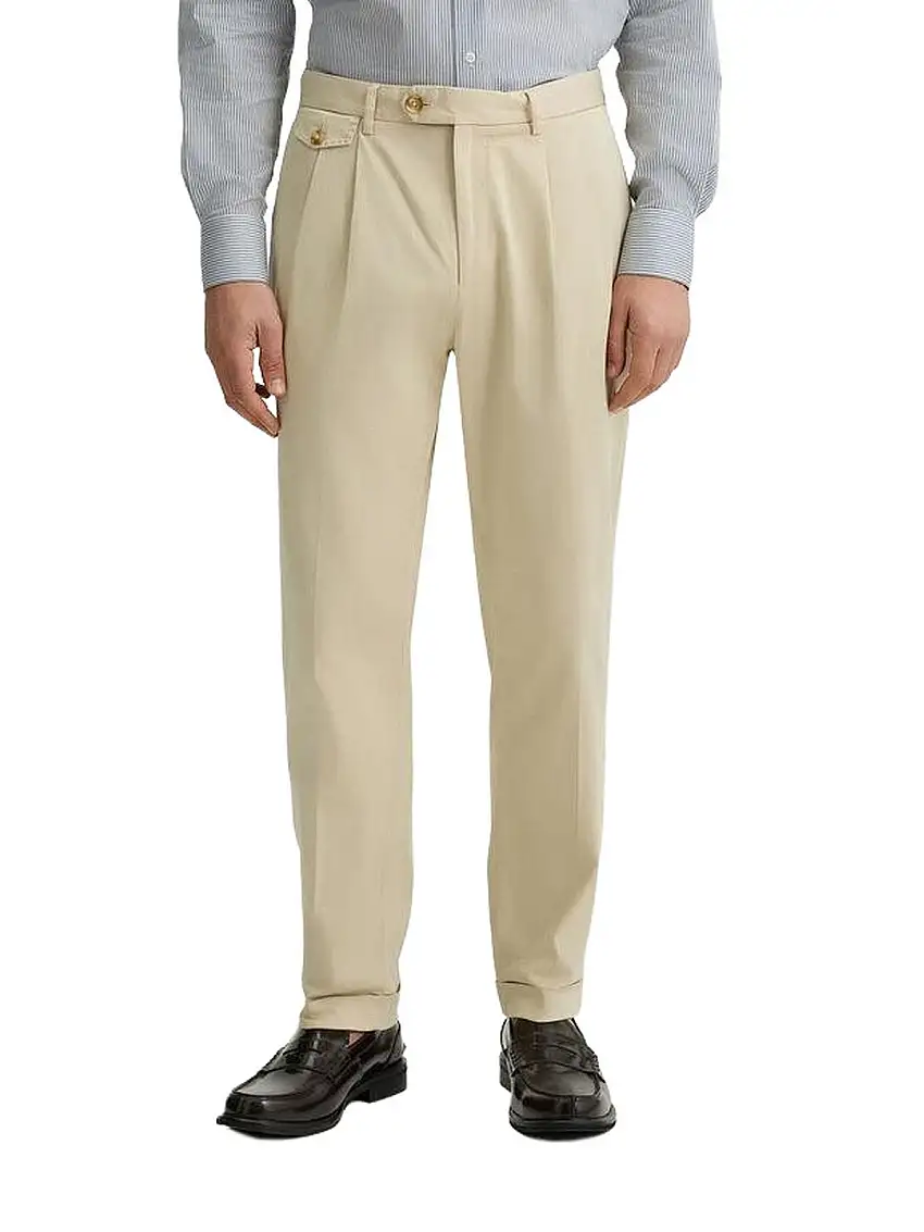 LIU JO UOMO Men's Trousers - Men's Pleated Trousers - Beige