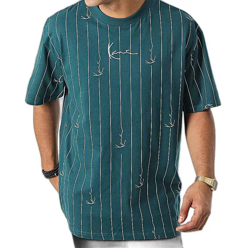 Maglietta Karl Kani Small Signature Logo Pinstripe