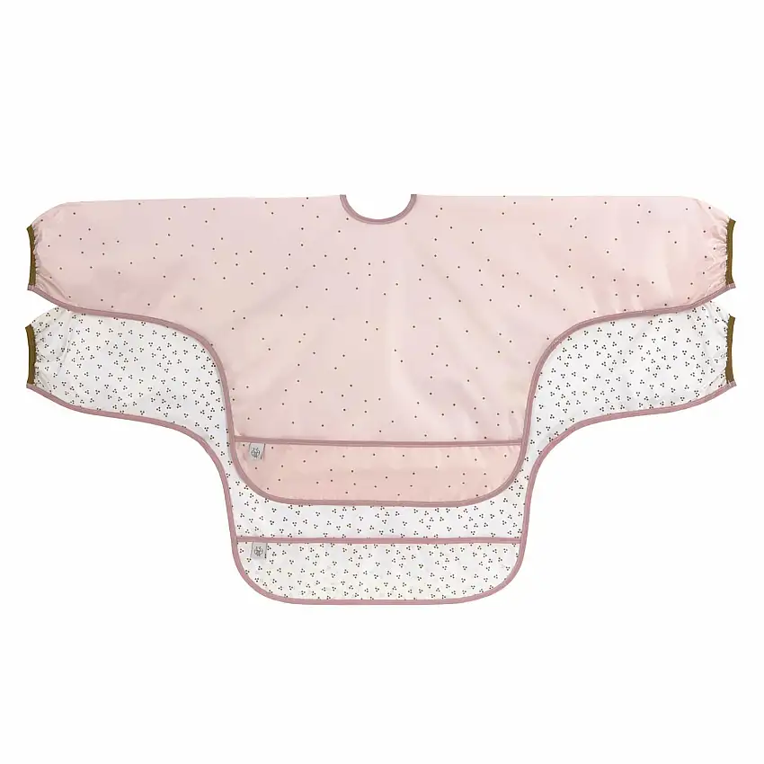 Bavaglino a maniche lunghe con tasca per bambini Lässig About Friends Chinchilla (x2)