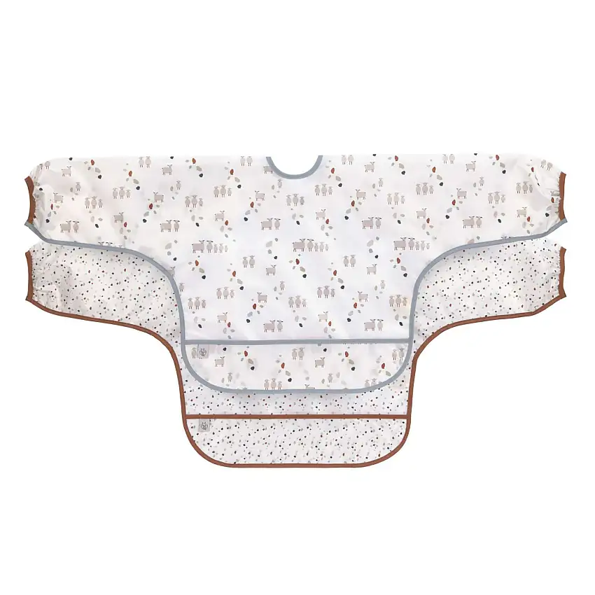 Bavaglino a maniche lunghe con tasca per bambini Lässig Tiny Farmer Mouton (x2)