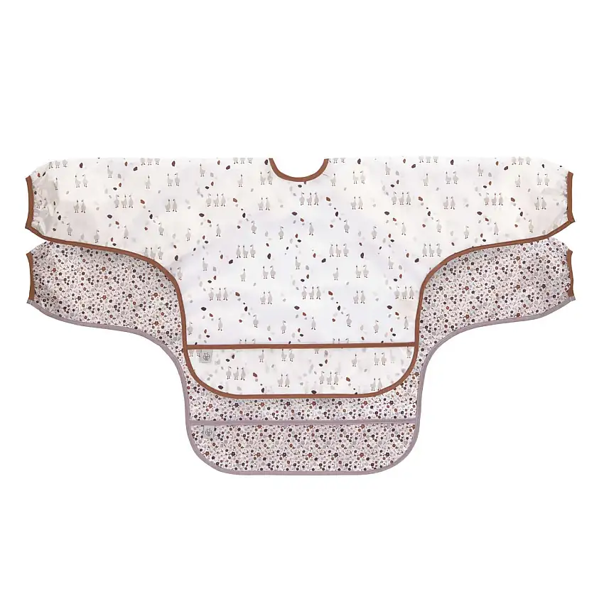 Bavaglino a maniche lunghe con tasca per bambini Lässig Tiny Farmer Oie (x2)