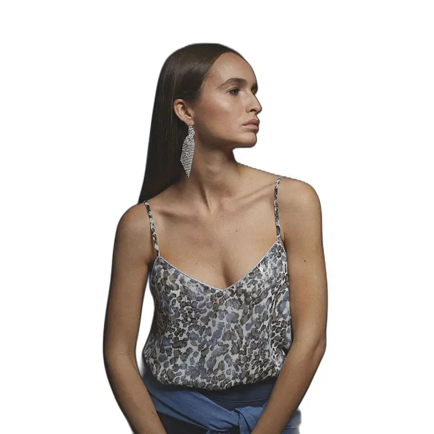 Canotta donna con stampa animalier Le Temps des cerises Empire