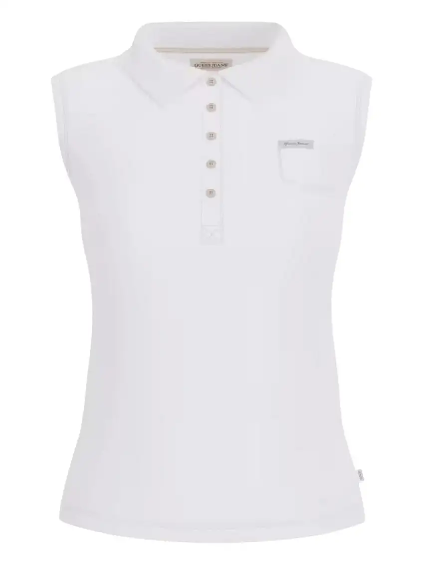 GUESS Women's T-shirt GJ SLEEVELESS COLLAR SLIM PKT W5GP24 KCYR1 G011 PURE WHITE