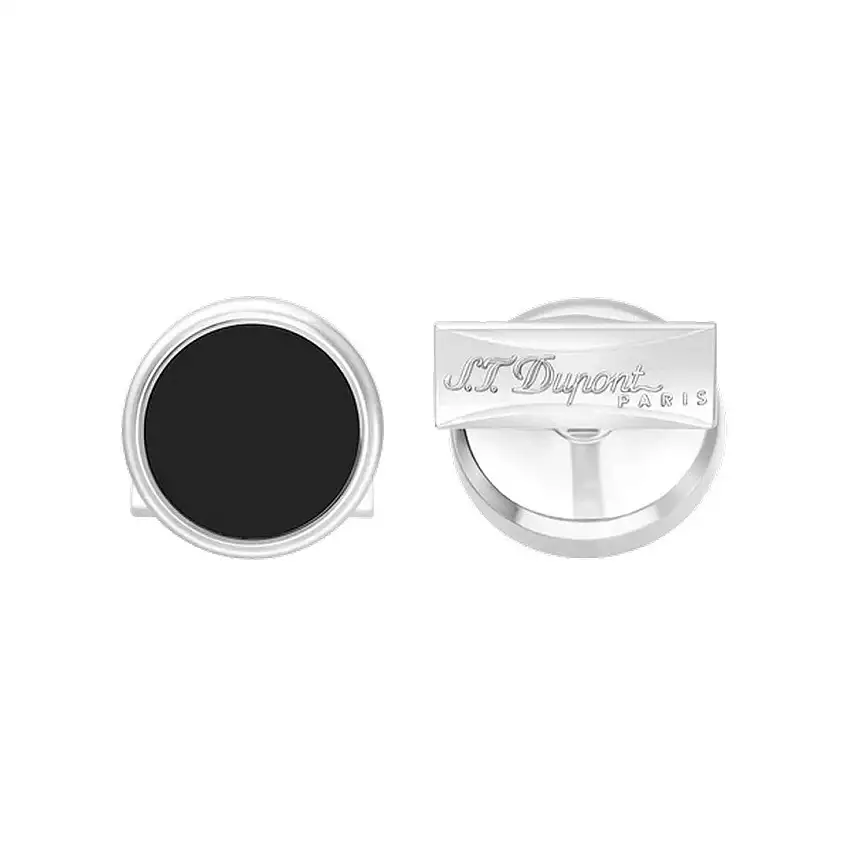Dupont Modern and Timeless Black Lacquer Cufflinks for Men - 005576