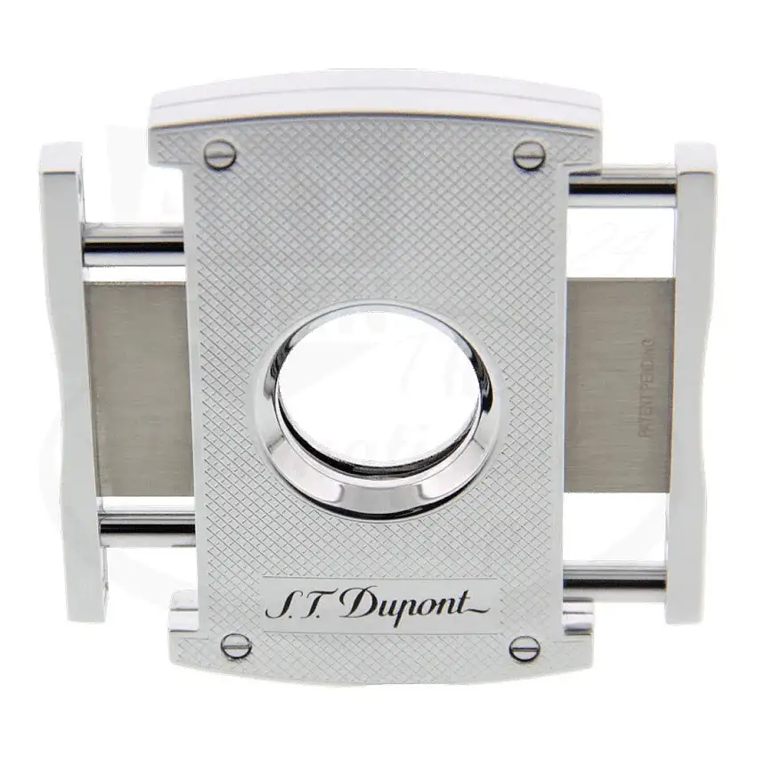 Dupont Cigar Cutter Men Maxijet Chrome with Checkered Pattern - 003257
