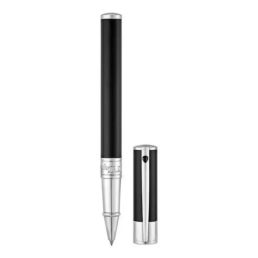 Dupont Rollerball Pen Men D-Initial Chrome and Black - 262200