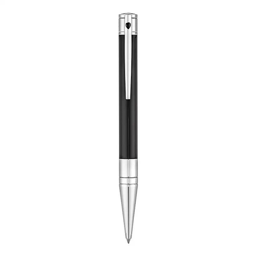 Dupont Men's Ballpoint Pen D-Initial Black and Chrome - 265200