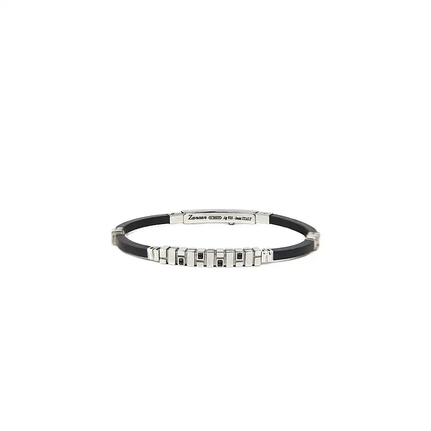 Zancan Men's Bracelet Rubber and Silver - EXB617