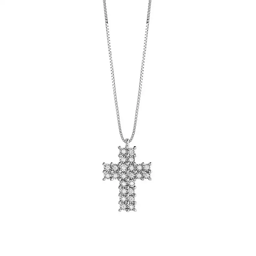Bliss Women's Cross and Diamond Necklace - 20085116