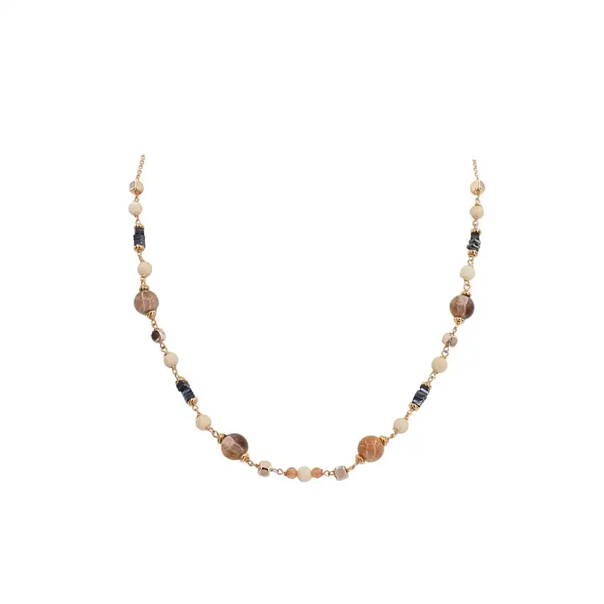 Alisei Necklace Woman Jasper/Moonstone/Jade and Hematite - C222