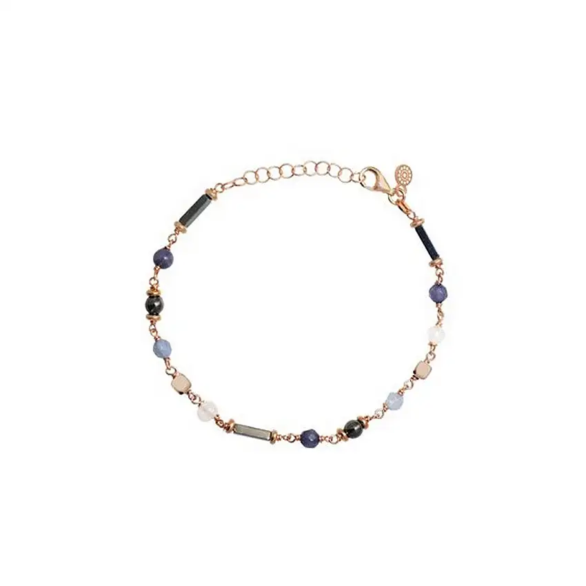 Alisei Women's Bracelet Blue Jade and Hematite - B334