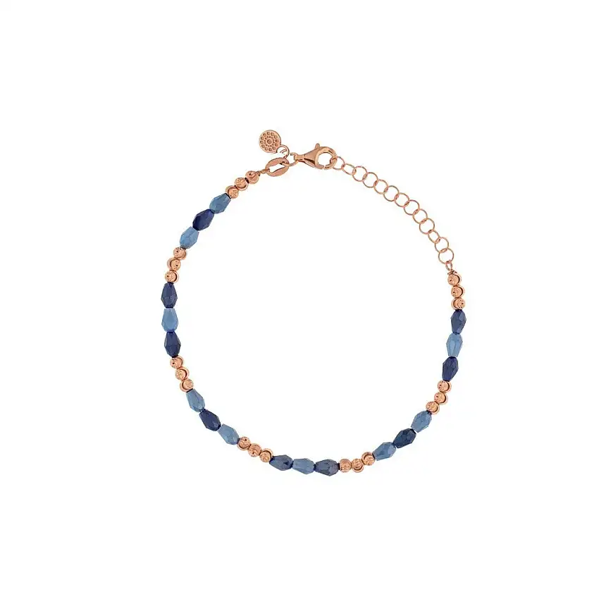 Alisei Women's Bracelet Blue Crystals and Faceted Balls - B339