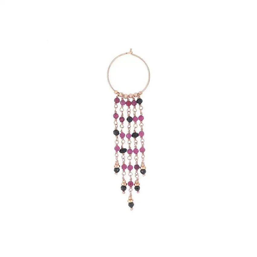 Maman et Sophie Women's Earring Cascade Hoop Ruby and Spinel - orrbn2