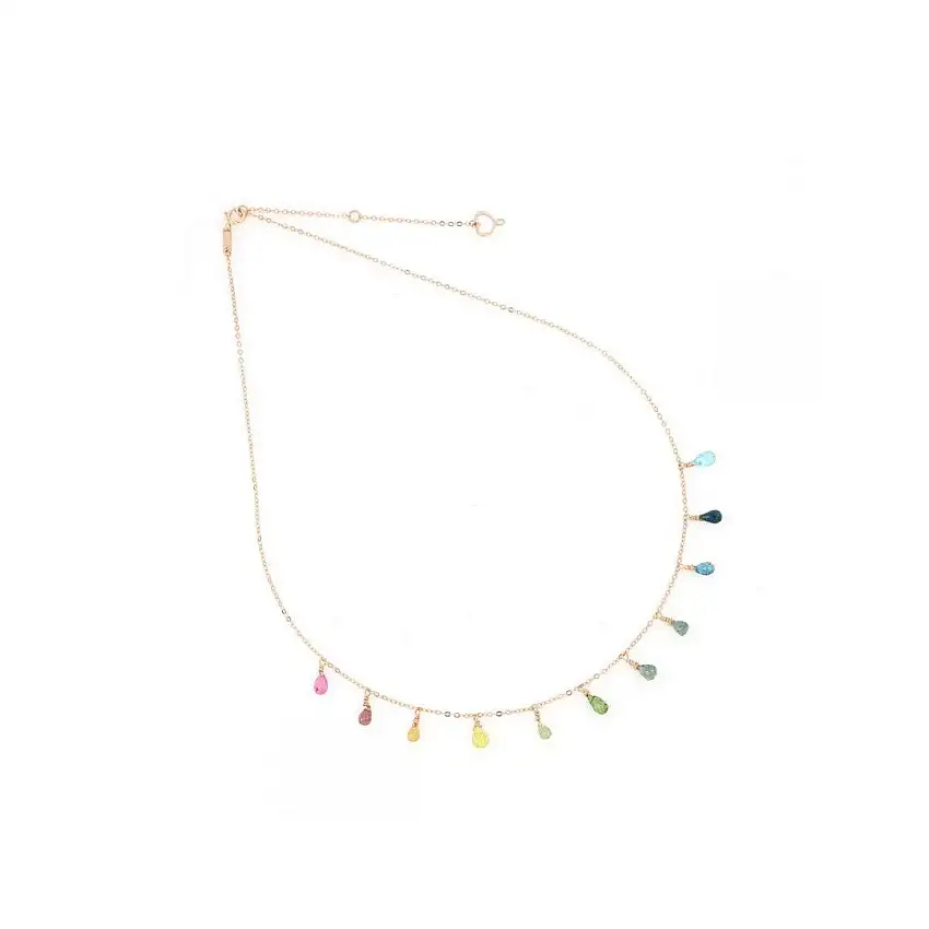 Maman et Sophie Women's Choker Necklace with Multicolor Drops - gcdrp11mu