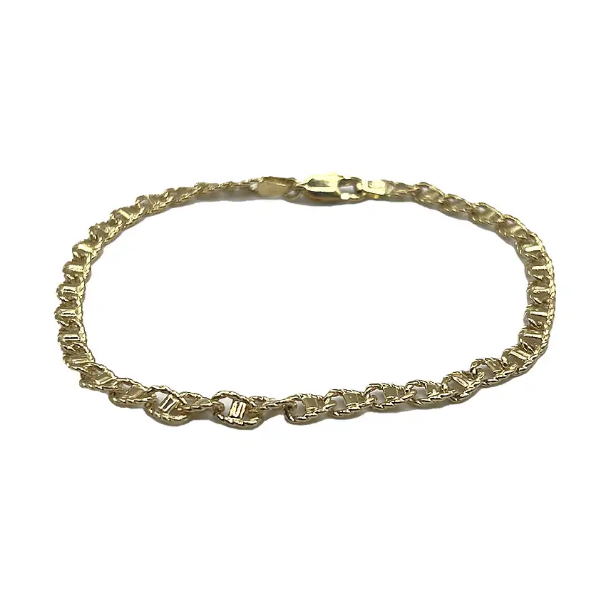 Gold House De Patto Men's Yellow Gold Braided Chain Bracelet - 1F