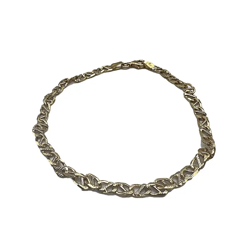 Yellow & White Gold Bracelet Chain Link Gold House De Patto - 1T