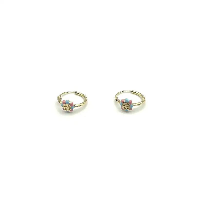 18k Yellow Gold Baby Earrings Gold House De Patto OR39