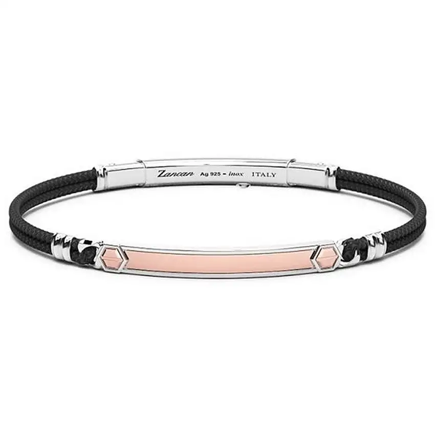 Zancan Men's Bracelet Silver and Rose Gold - ESB248R-N