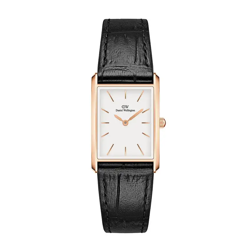 Daniel Wellington Bound Black Crocodile Rose Gold Unisex Watch - DW00100693