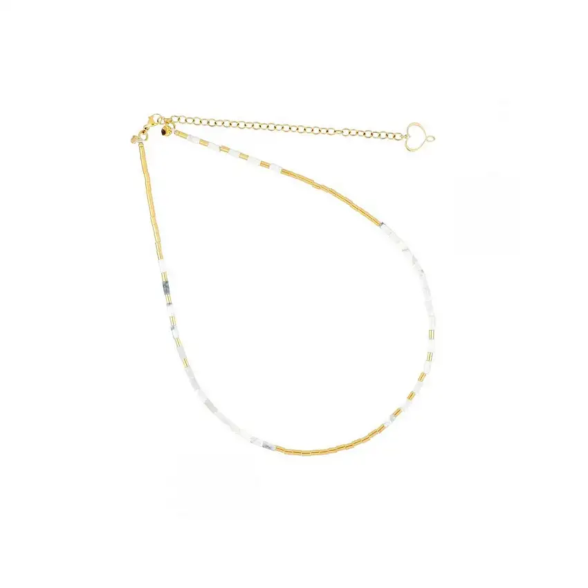 Women's Choker Maman et Sophie Mia Africa Aulite White - gcmafab