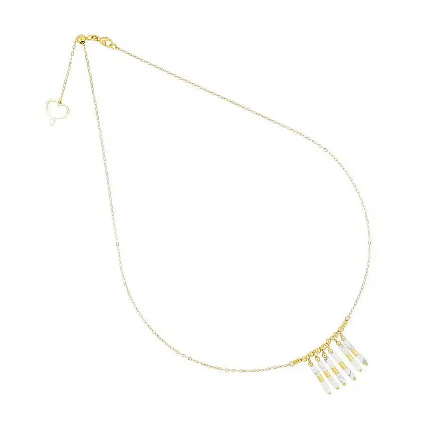 Choker Women Maman et Sophie Mia Africa White Aulite Pendant - ghmafabpn