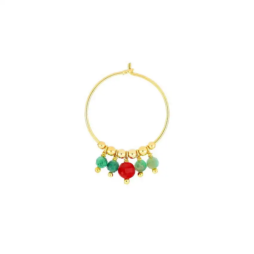 Maman et Sophie Women's Earring Emeralds and Carnelian - orisf2smco