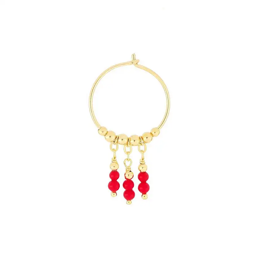 Maman et Sophie Women's Earring Small Hoop Mia Africa and Coral - ormaf0co