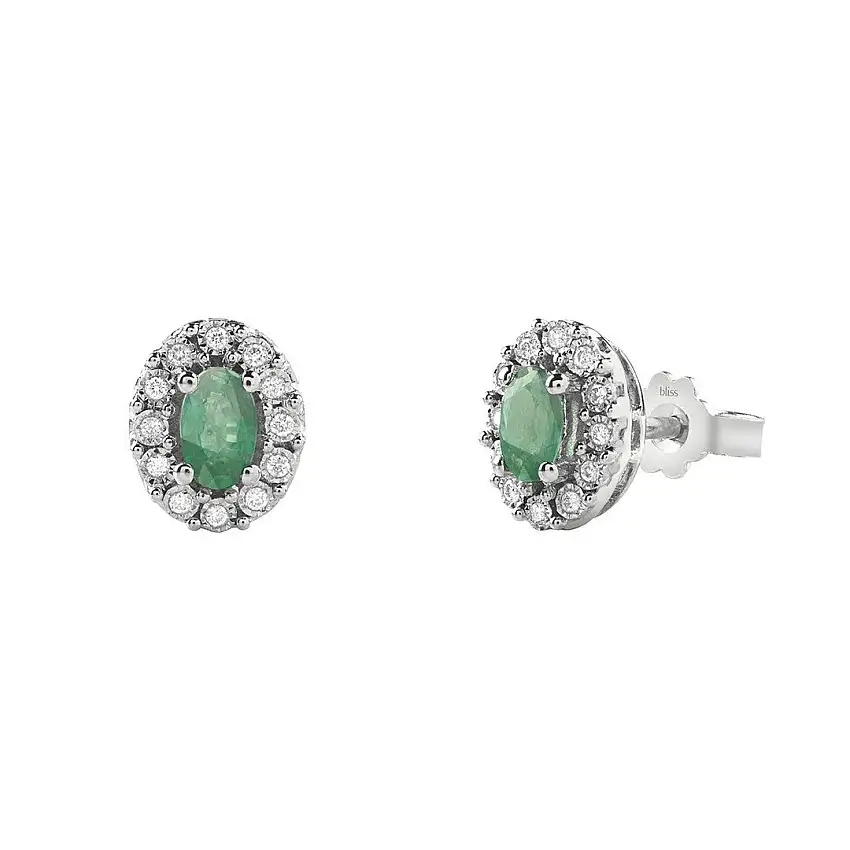Bliss Regal Women's Emerald and Diamond Earrings bliss - 20094856