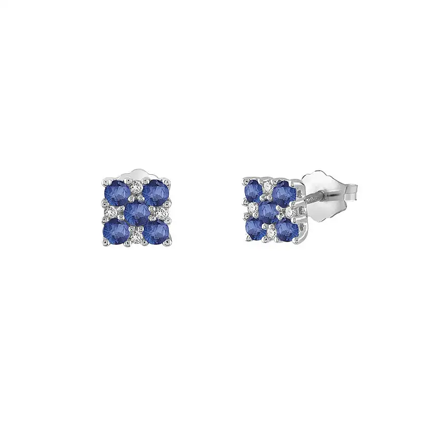 Bliss Women's Earrings Rugiada Colors diamonds and sapphires - 20104718