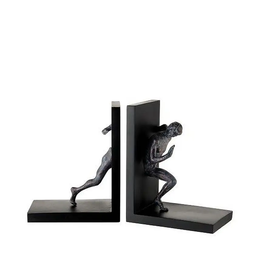 The Black Goose Bookends Sculpture Man - Set of 2 - 1L144