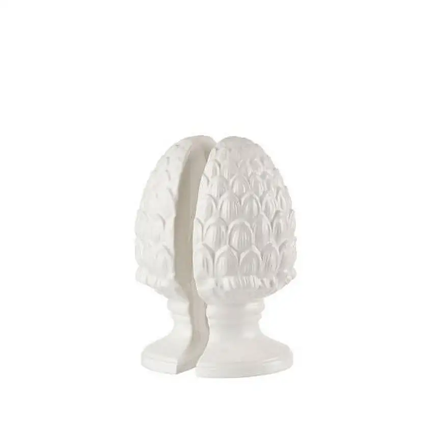 The Black Goose Pine Cone Bookend White - Set of 2 - 1L107