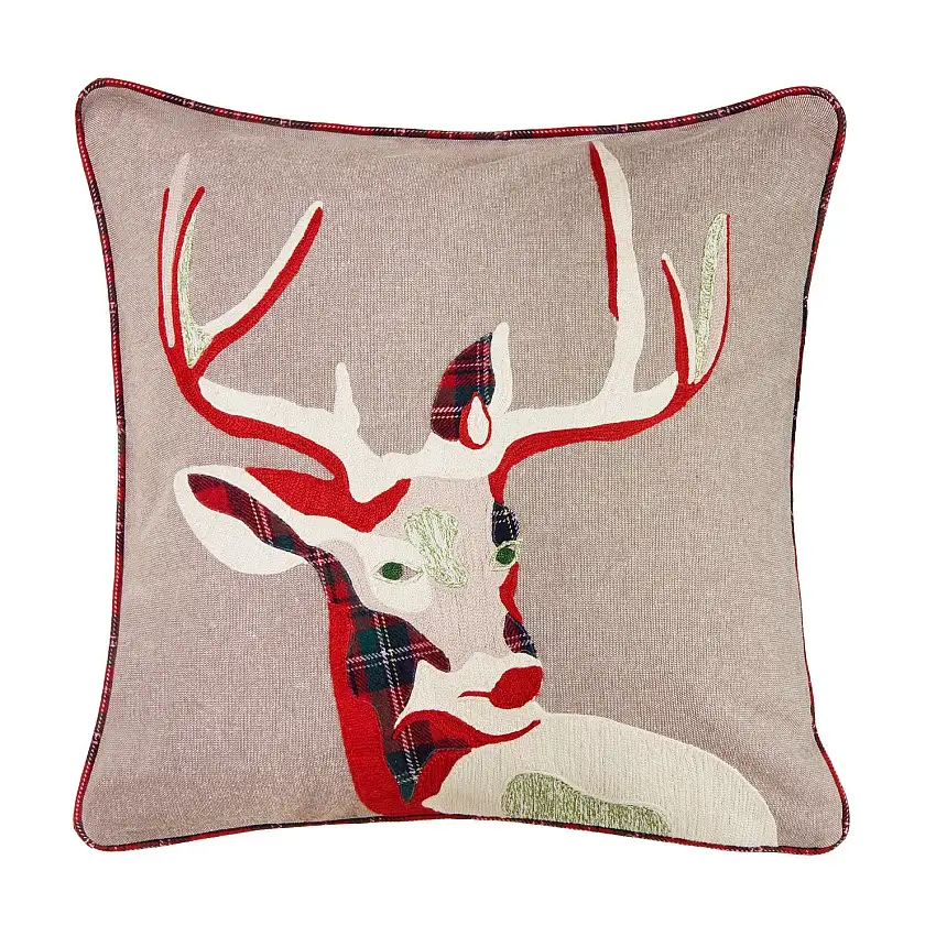 The Black Goose Christmas Cushion Soft Hug Reindeer Decor - 1XM905.12