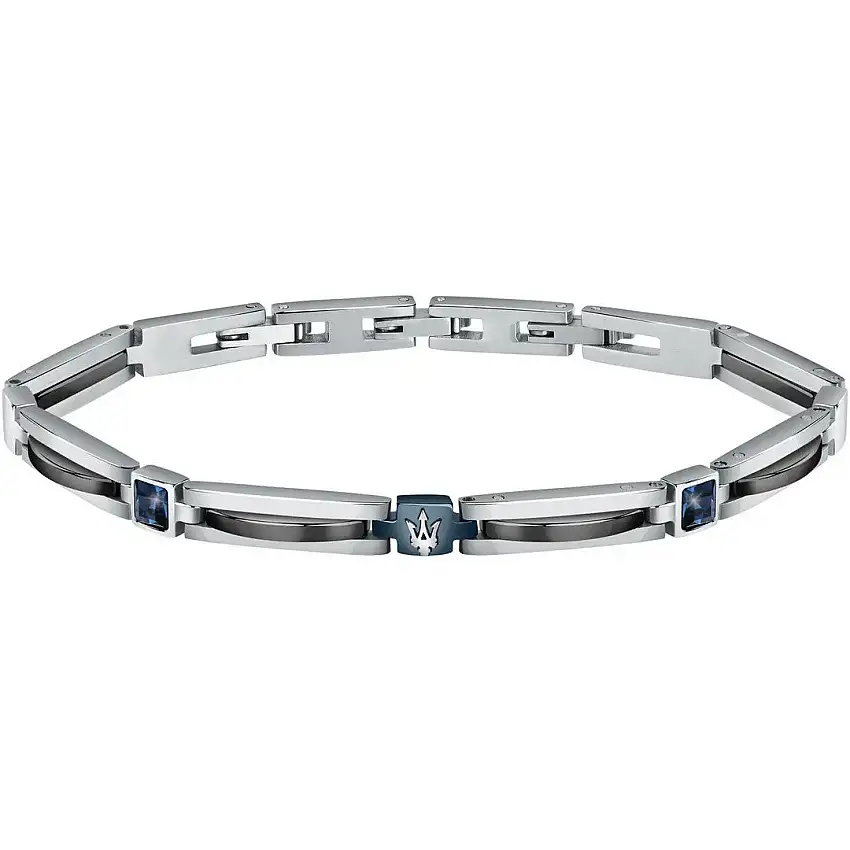 Maserati Br.Ceramic + Blue Crystal Men's Bracelet - JM223ATZ20