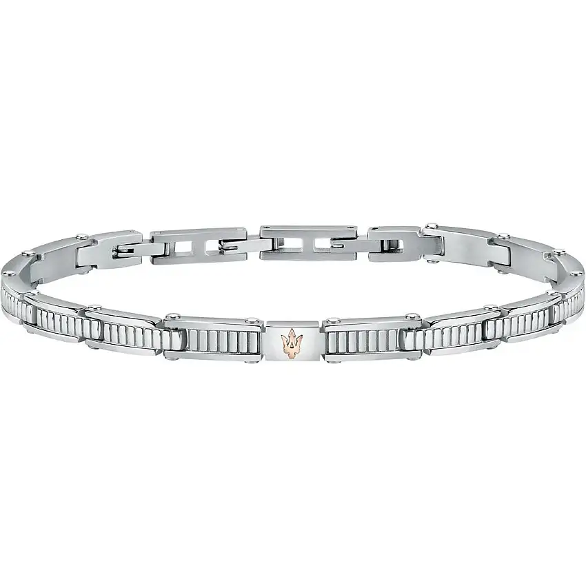 Maserati Br. Ip Rg Trident Logo Men's Bracelet - JM421ATK18